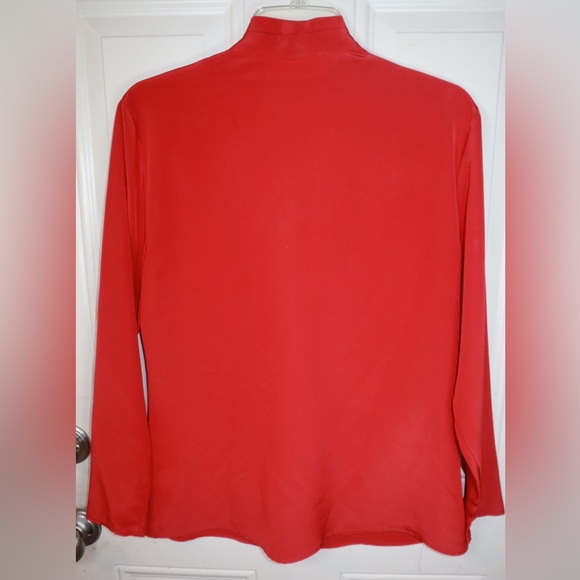 Vintage JH Collectibles Silky Pleated Button Front Wrap Blouse SIZE 6 - Picture 3 of 3